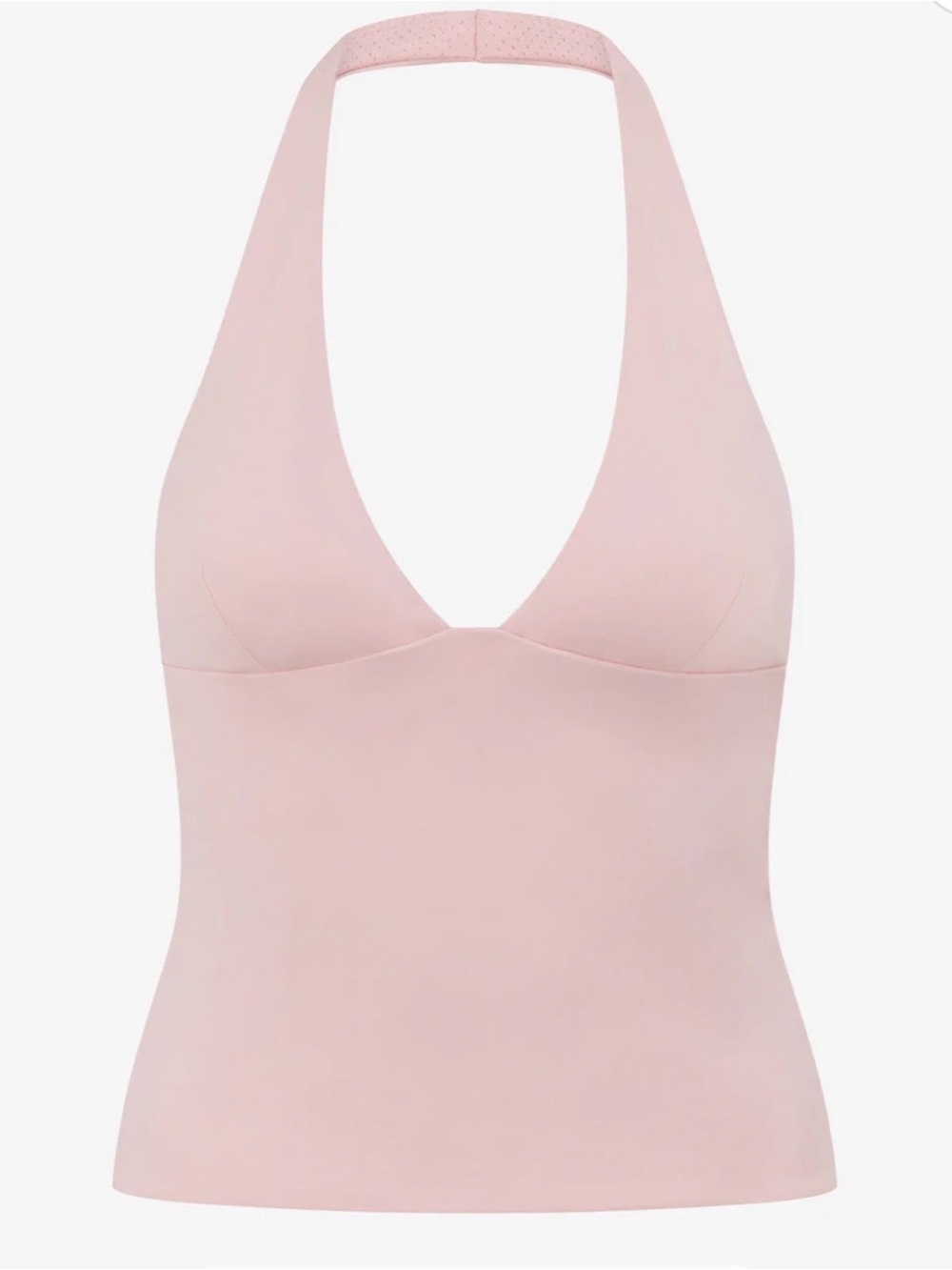 Light Pink Halter Tank Top with Gentle Support
